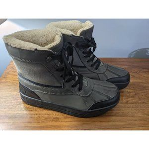 **MINT** NAUTICA LOCKVIEW Winter Lace Up Duck Boots Gray Size 9 Men's Fur